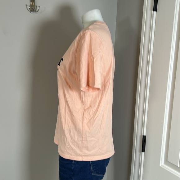 Sezane Amour Libre T Shirt Free Love Cotton Peach Short Sleeve Sz M NEW - Picture 4 of 10